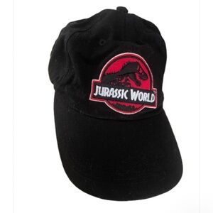 Jurassic World Black Baseball Cap with Red Logo